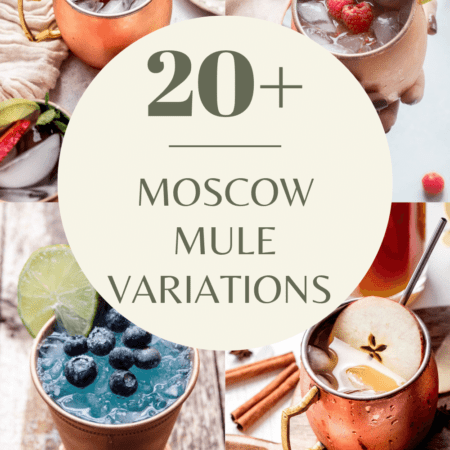 Collage of moscow mule cocktails with text overlay.