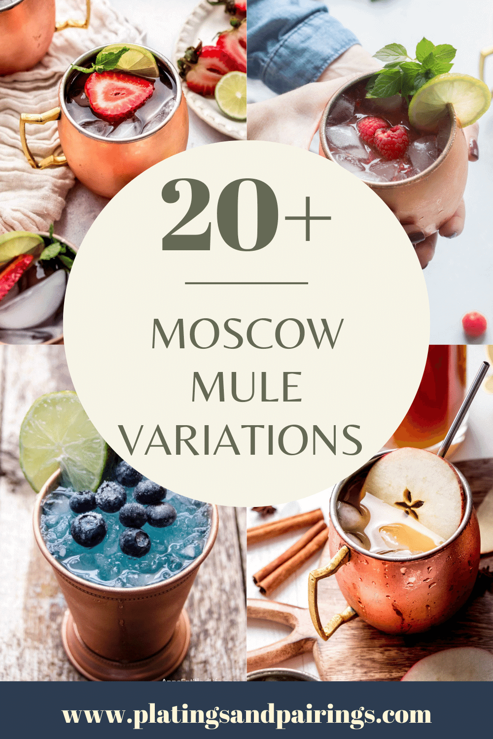 Collage of moscow mule cocktails with text overlay.