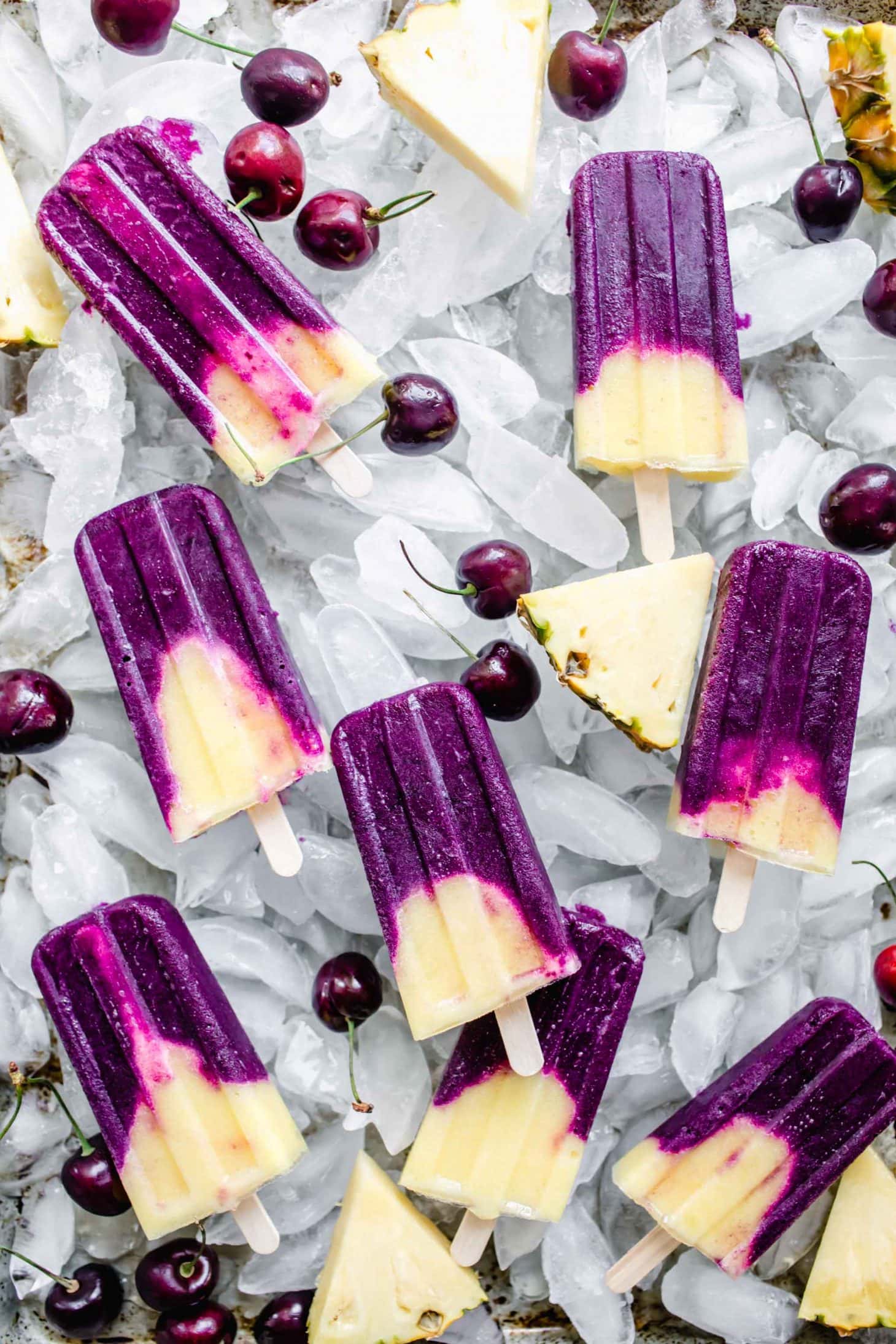 Cherry Pineapple Popsicles {Healthy + Delicious} KGSAU