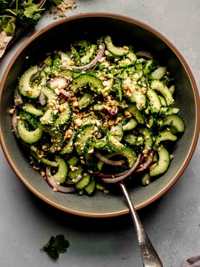 EASY Thai Cucumber Salad with Peanuts