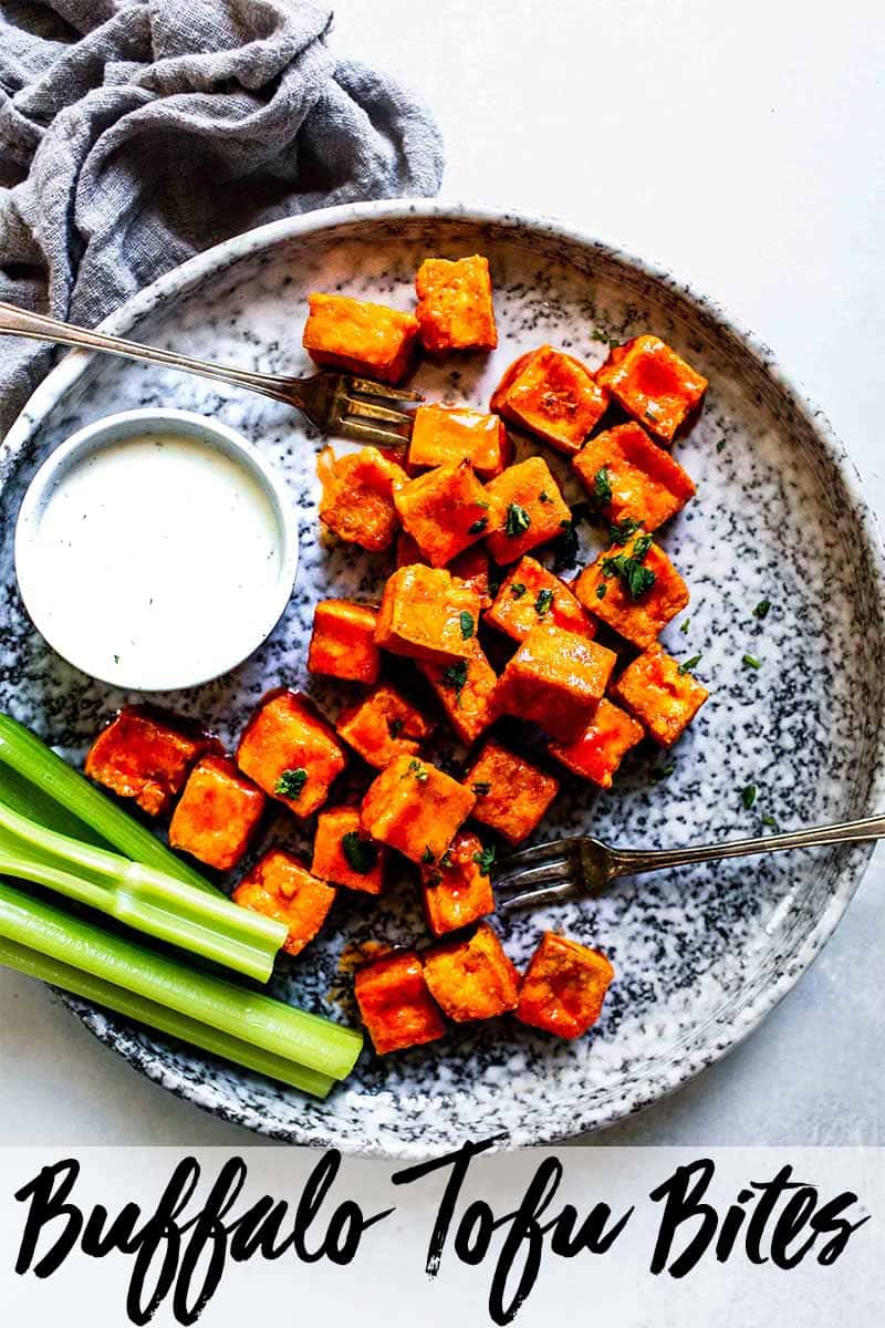 Crispy Baked Buffalo Tofu Bites - Platings + Pairings