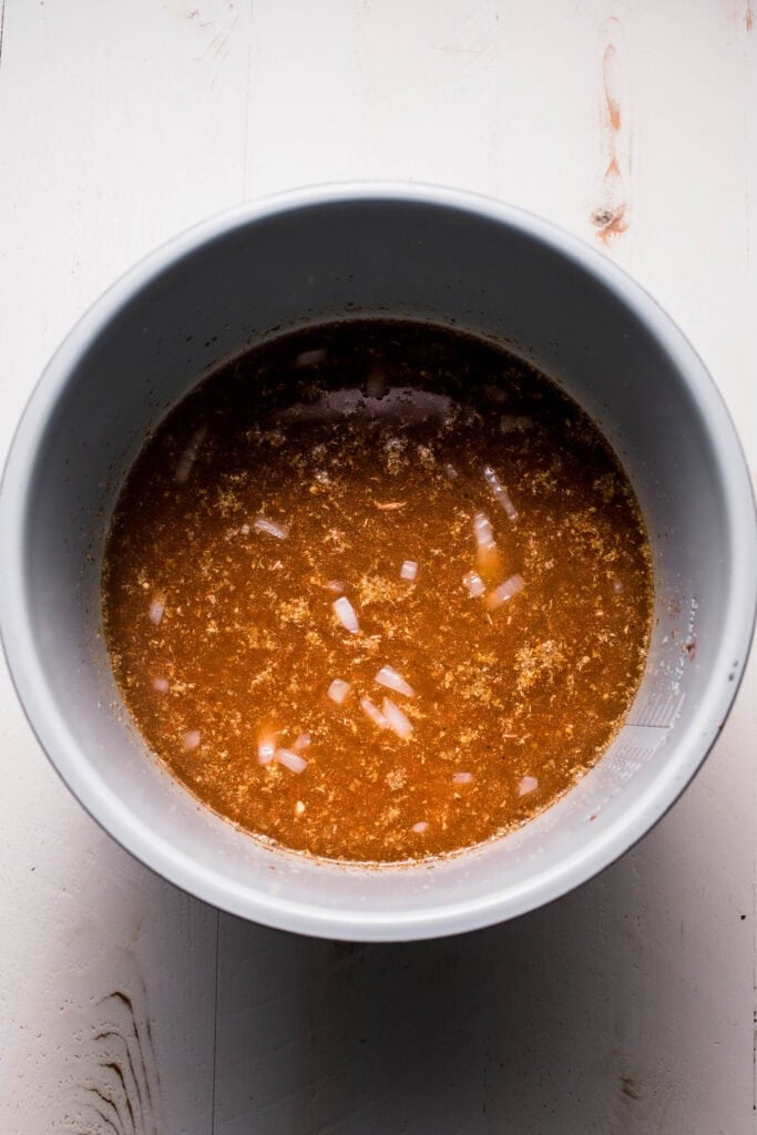 Broth added to instant pot.