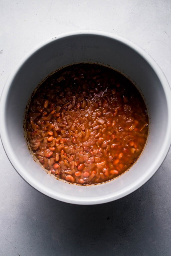 Finished cooked beans in instant pot.