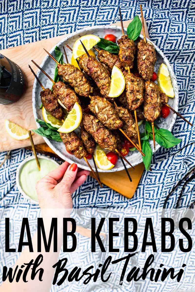 Grilled Lamb Kebabs with Basil Tahini Sauce Platings + Pairings
