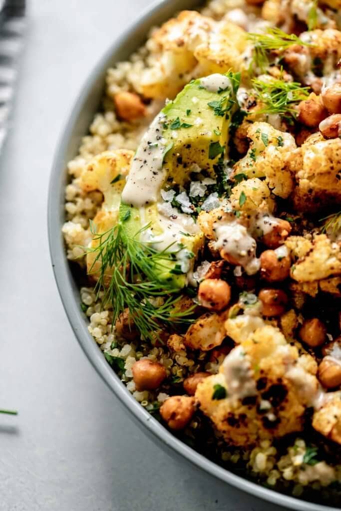 Healthy Cauliflower Chickpea Salad with Quinoa Platings + Pairings