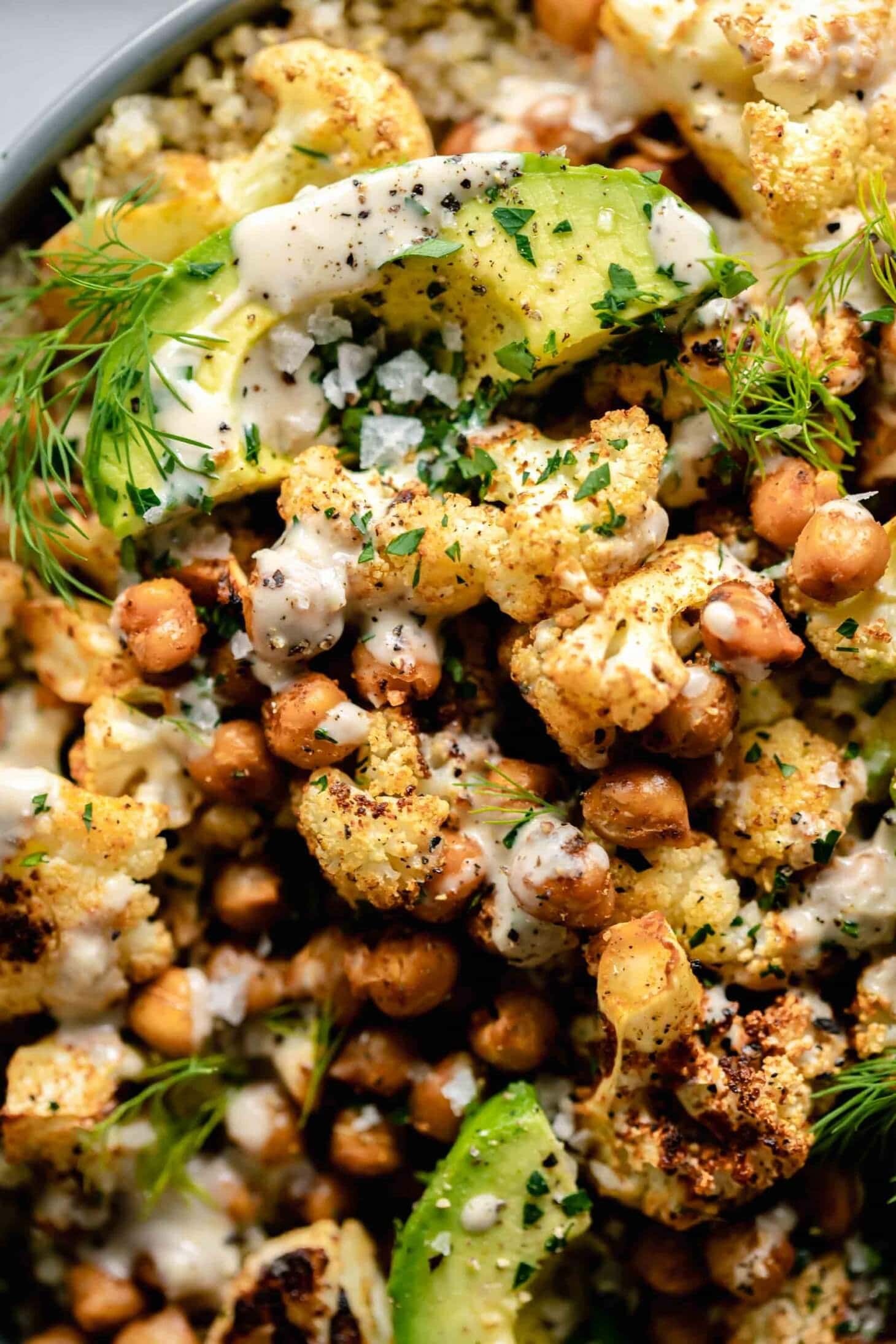 Healthy Cauliflower Chickpea Salad with Quinoa Platings + Pairings