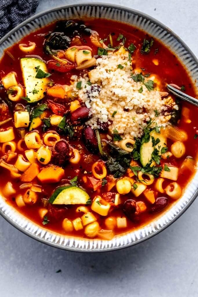 The BEST Instant Pot Minestrone Soup + VIDEO Platings + Pairings