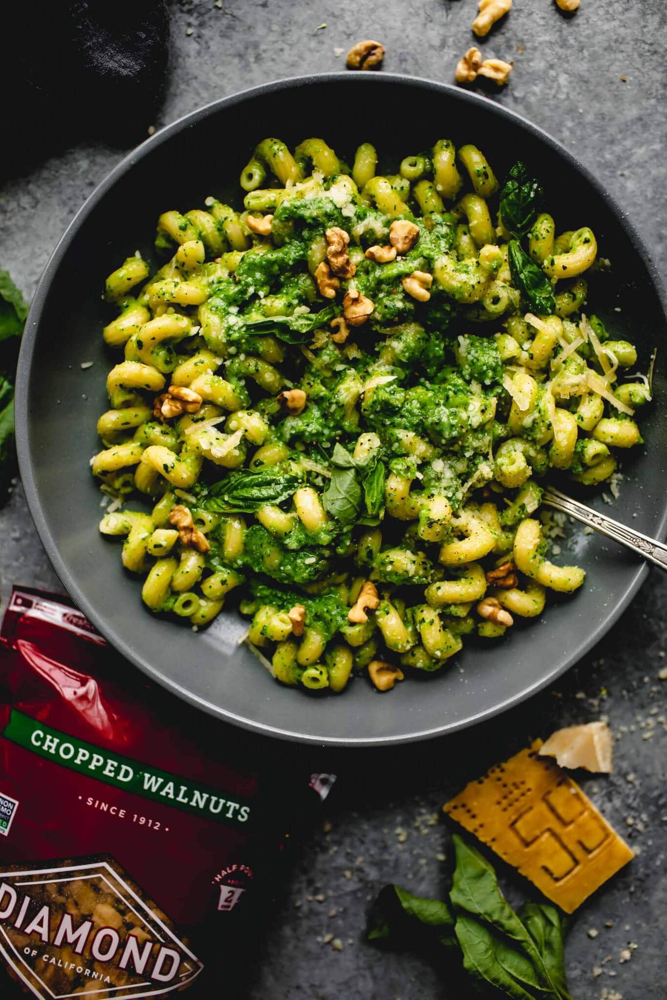 Broccoli Pesto Pasta with Walnuts Platings + Pairings