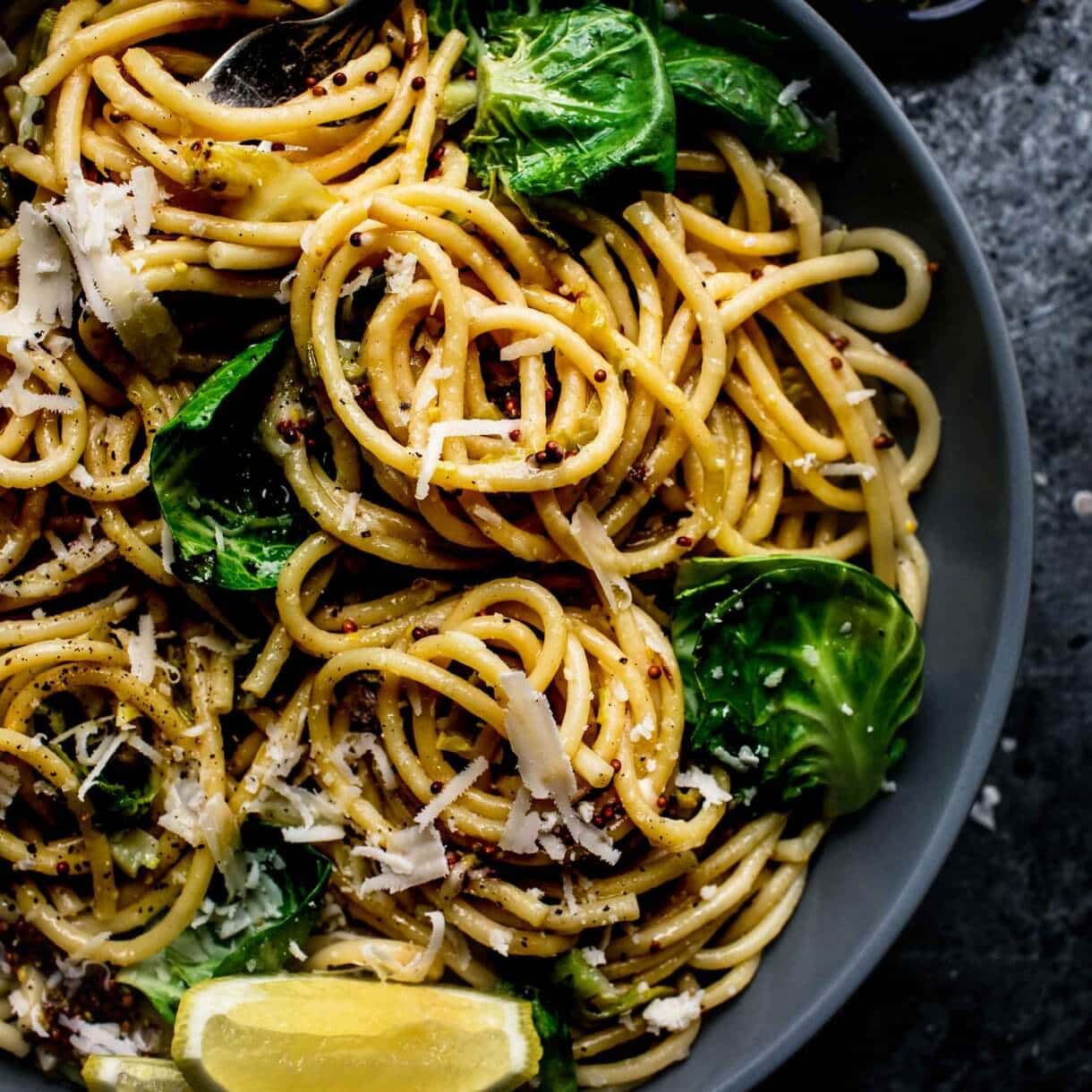 Brussel Sprout Pasta with Parmesan Platings + Pairings