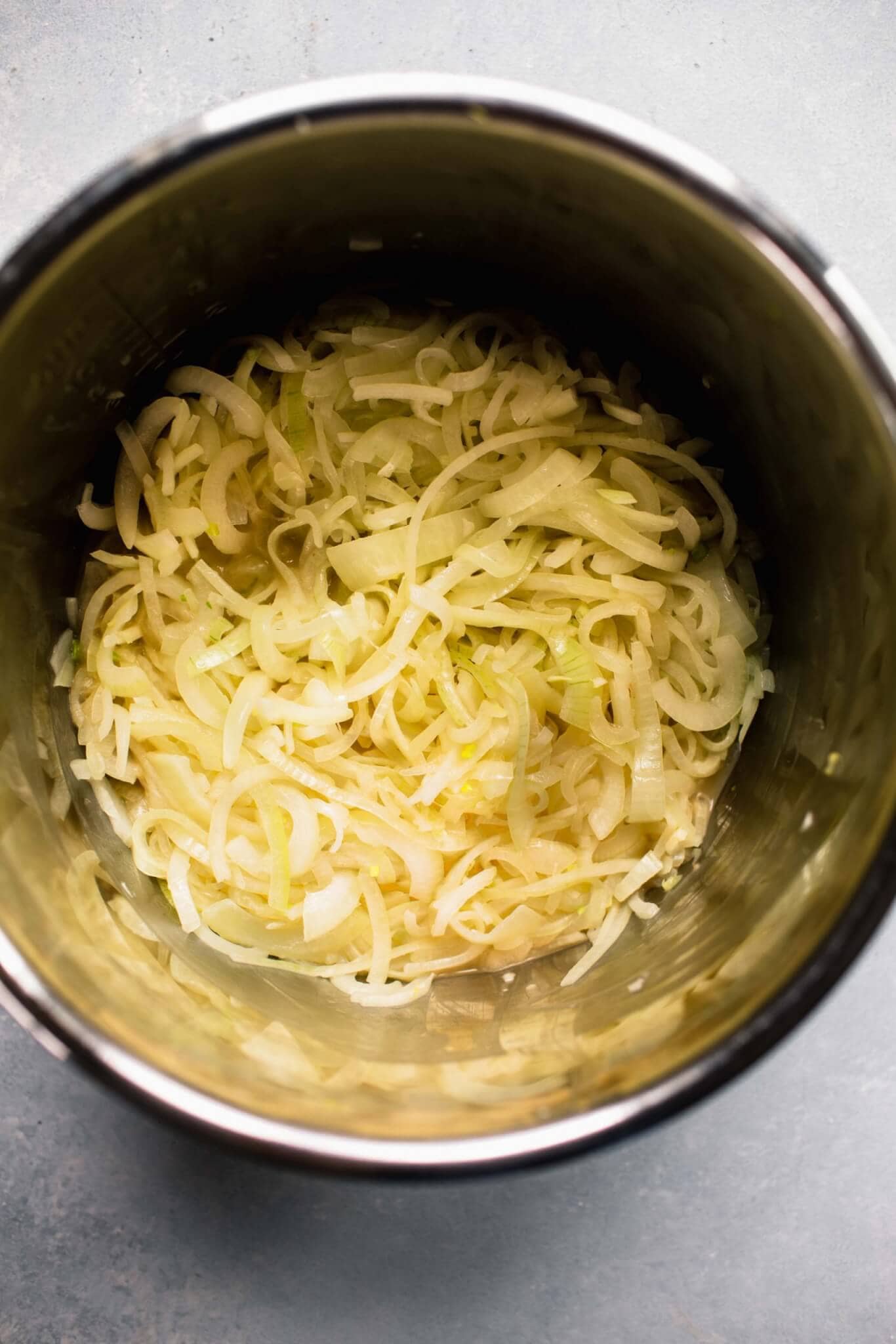 Softened onions in instant pot.