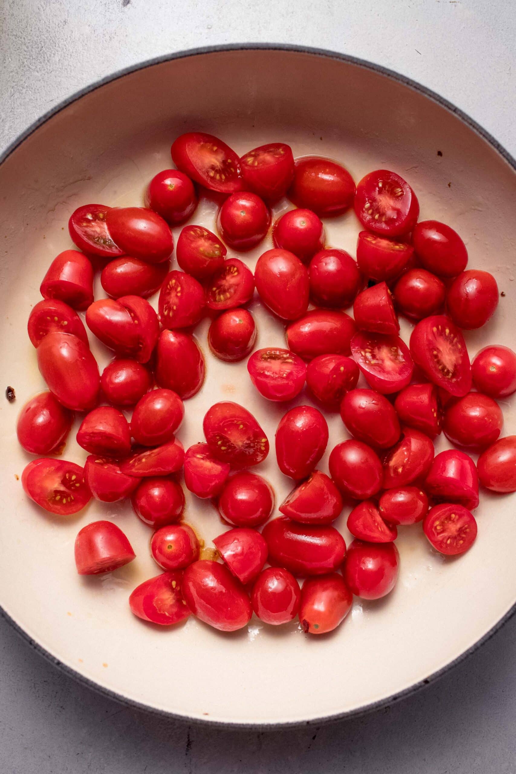 Tomato Poached Fish with Crispy Shallots + Chili
