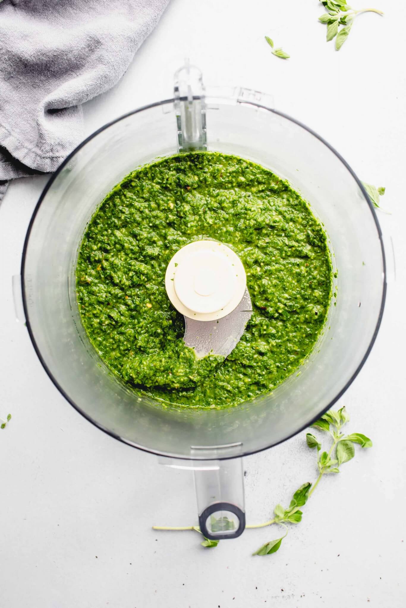 Chimichurri sauce in food processor