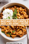 PRESSURE COOKER LENTILS PINTEREST IMAGE.
