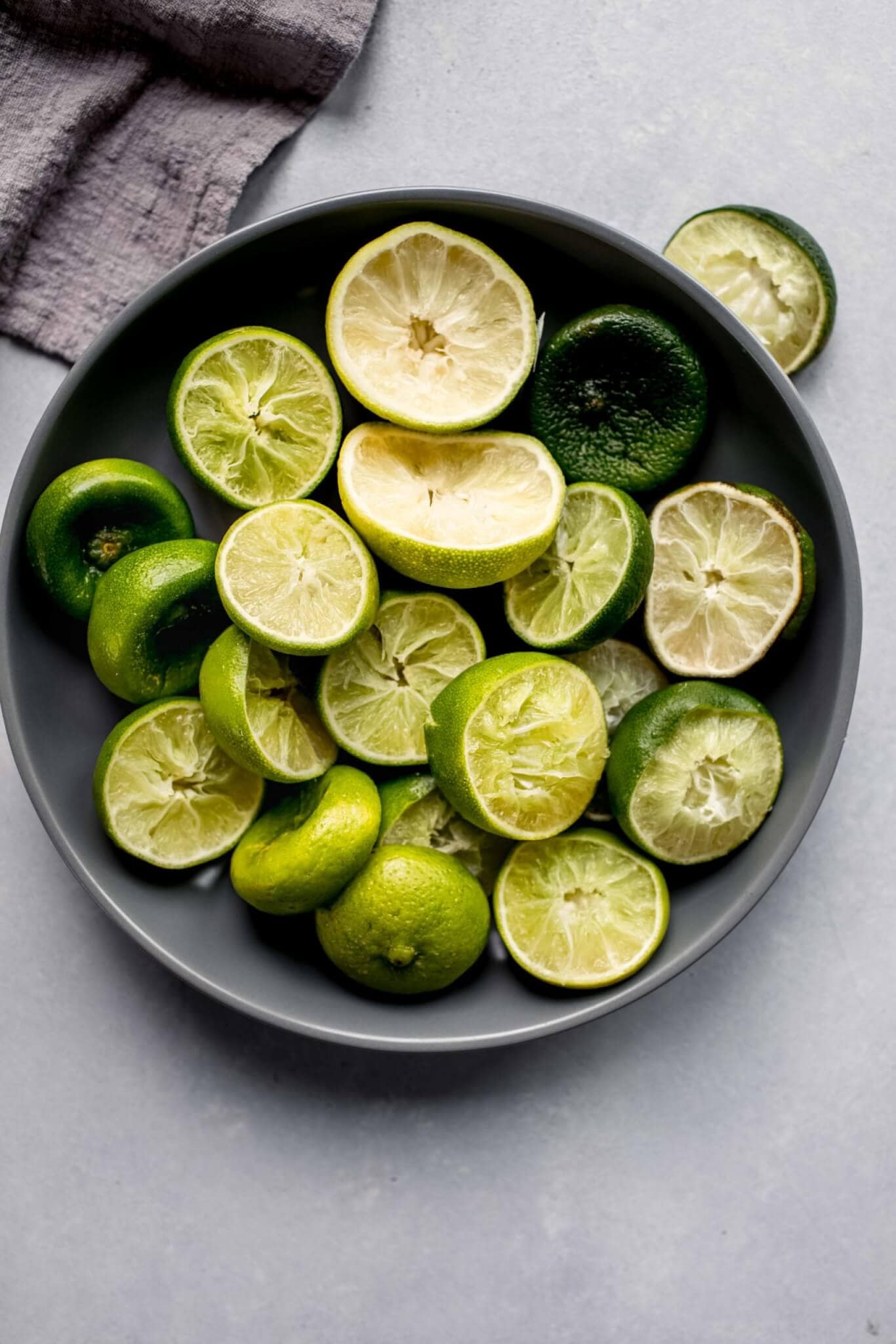Bowl of squeezed limes