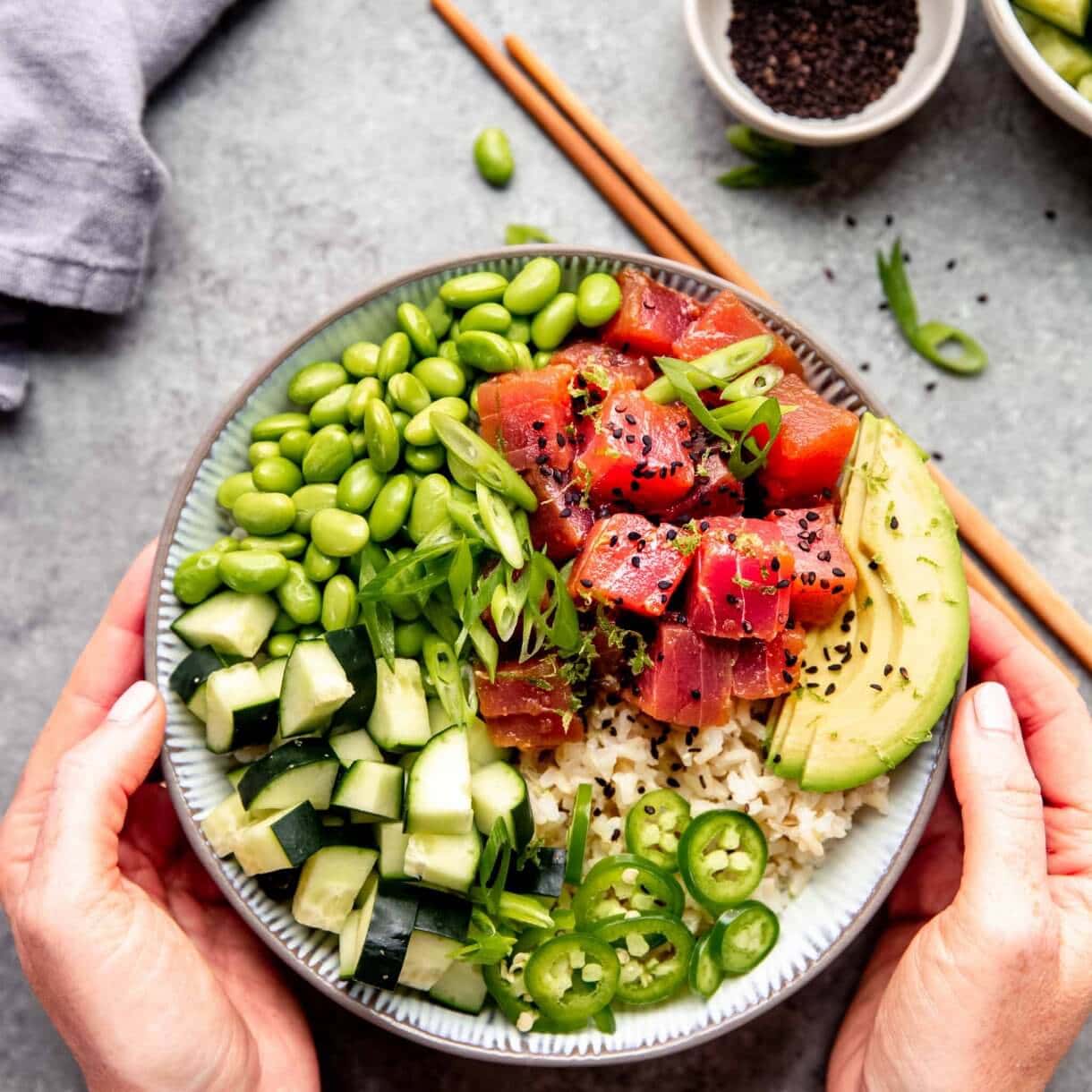 Ahi Edamame Poke Bowls (in just 15Minutes!)