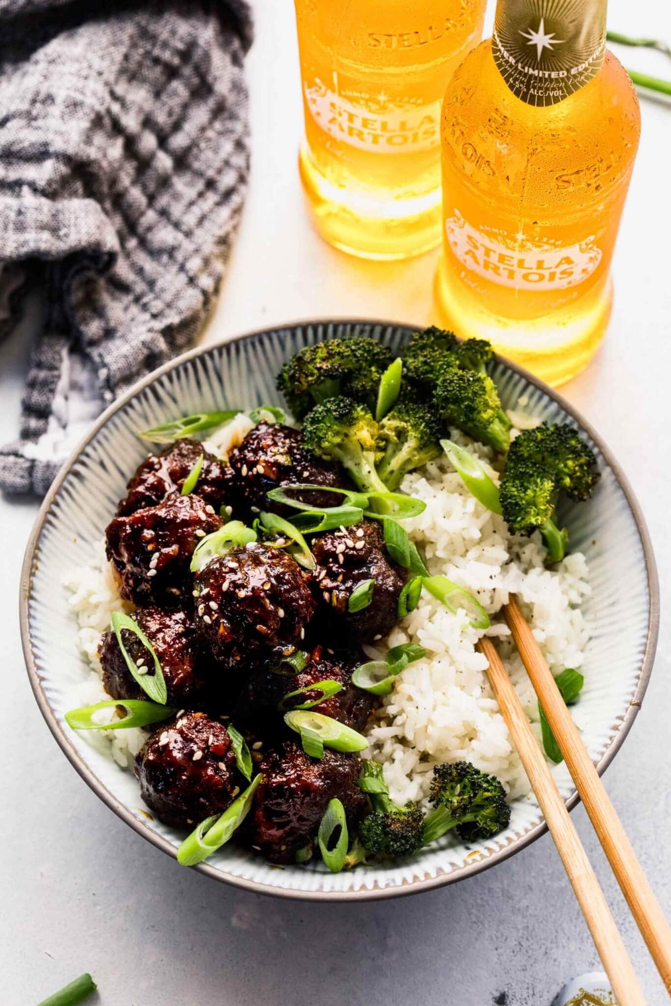 Sticky Mongolian Beef Meatballs // 30 Minute Recipe Platings + Pairings