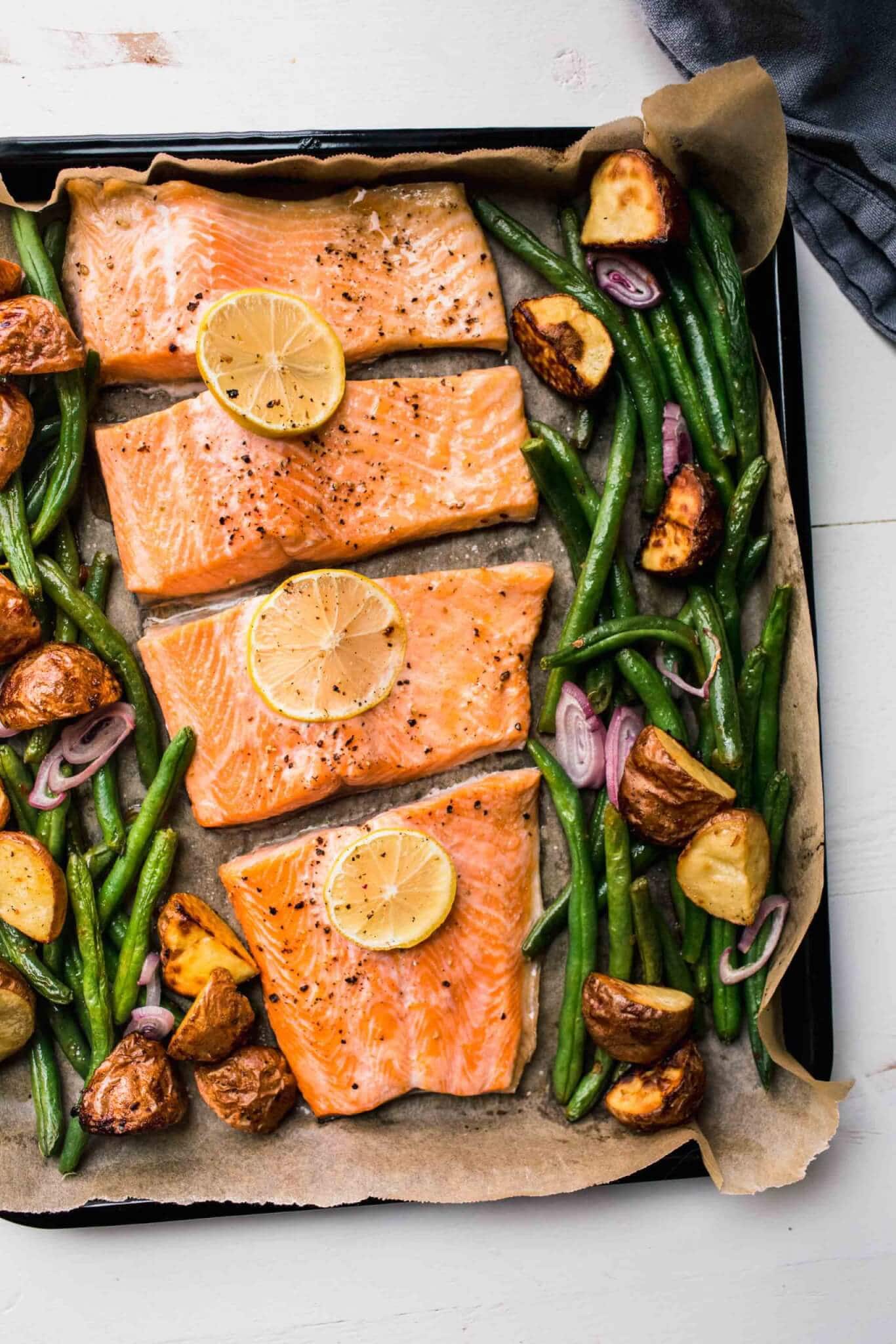 5 Ingredient Sheet Pan Salmon Dinner