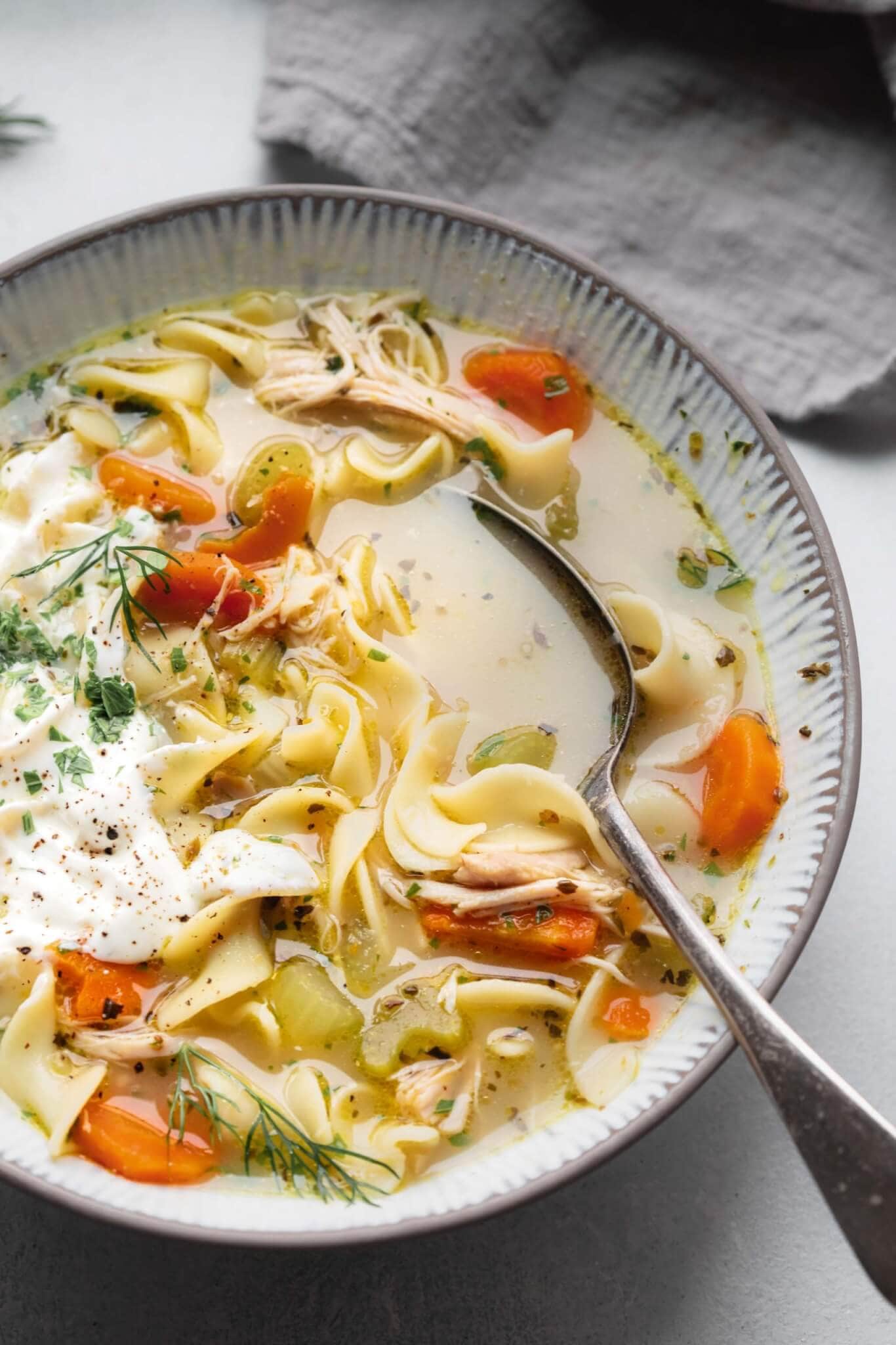 Fresh Herb Chicken Noodle Soup - Wandering Chickpea