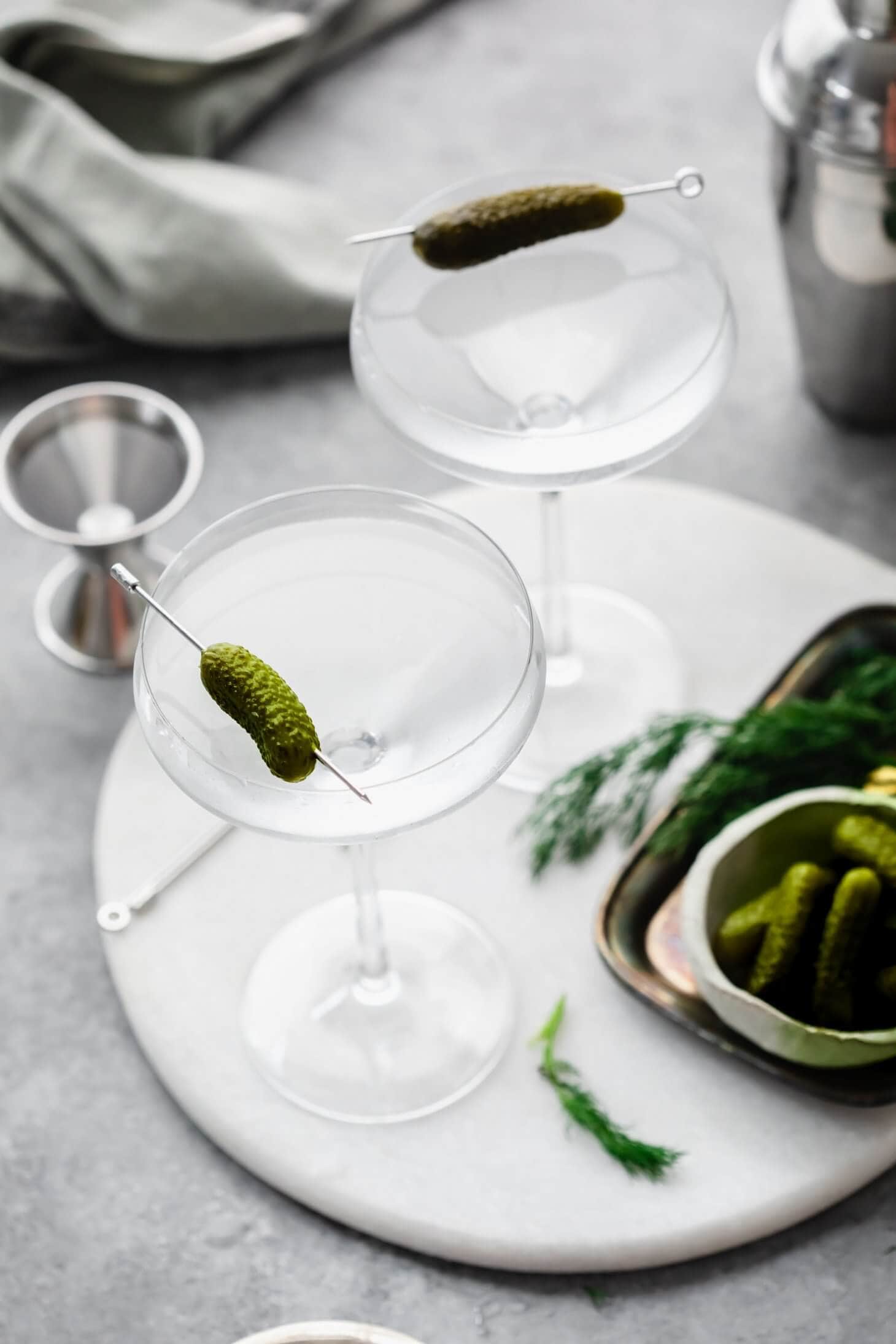 Dill Pickle Martini Recipe (with Gin or Vodka) - Platings + Pairings