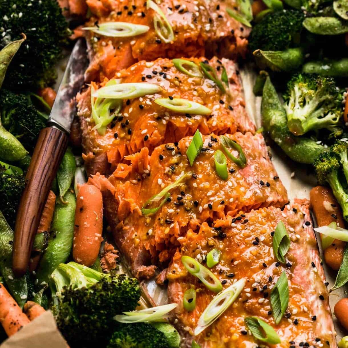 Miso Salmon Easy Sheet Pan Dinner Recipe Platings + Pairings