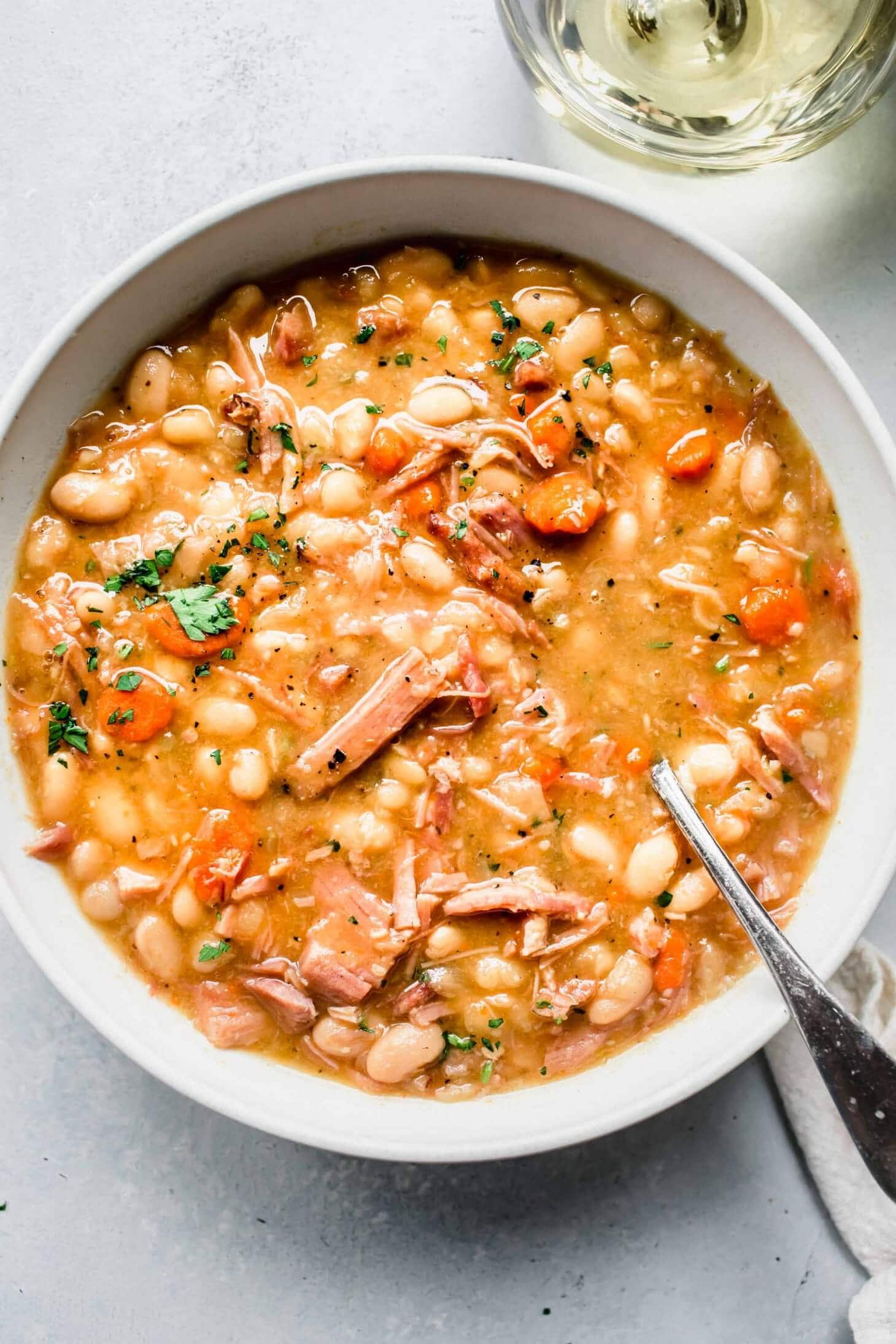 Crockpot Ham and Bean Soup (EASY + Delicious!!!)
