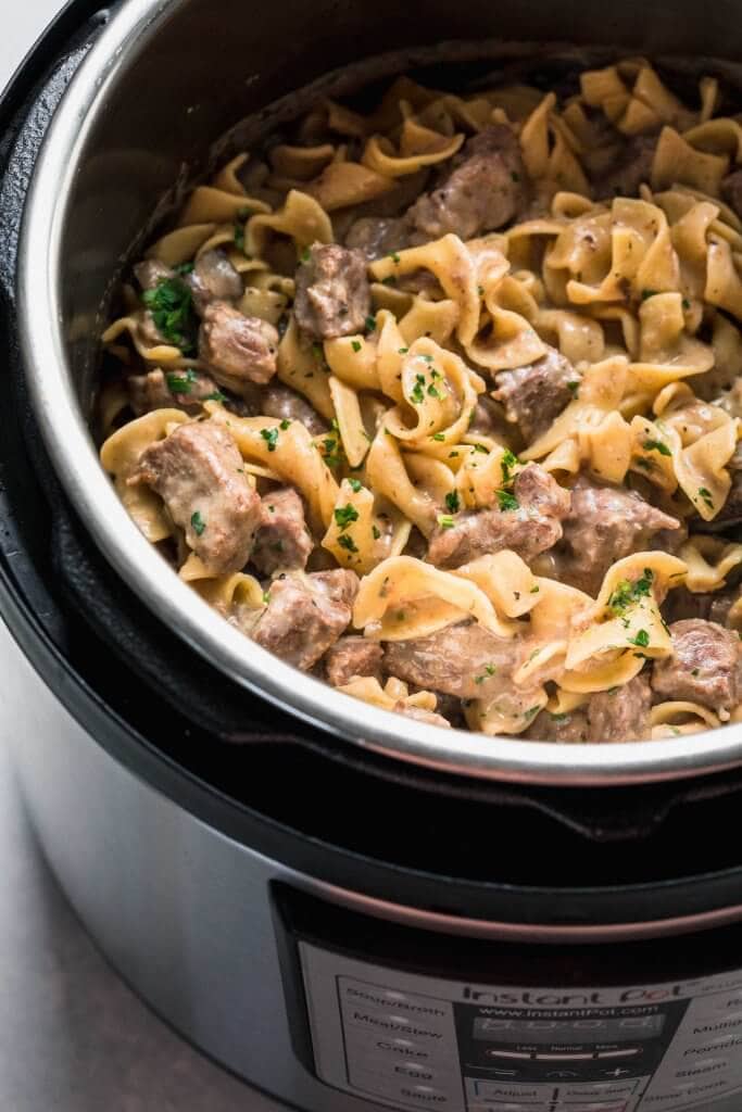 Beef stroganoff in the instant pot. 