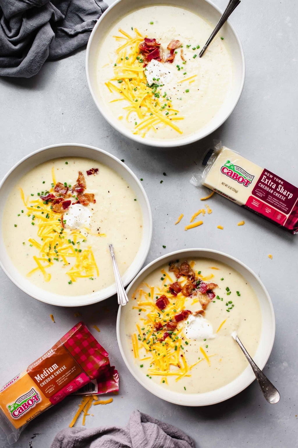 Slow Cooker Cauliflower Soup (Cheesy + Creamy)