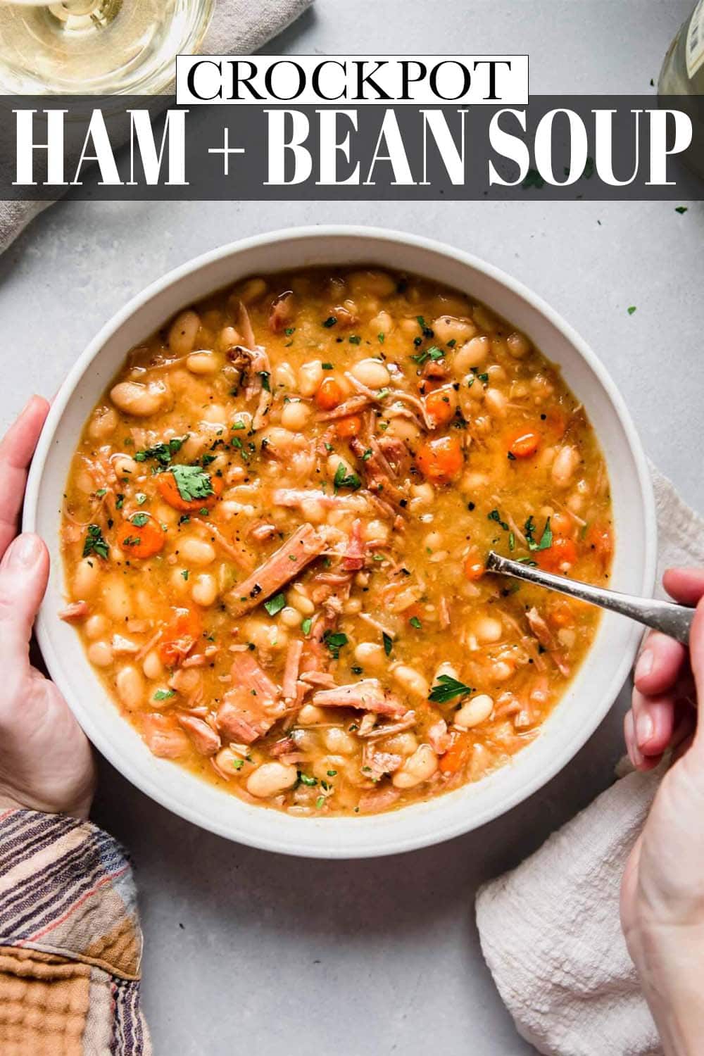 Crockpot Ham and Bean Soup (EASY + Delicious!!!)