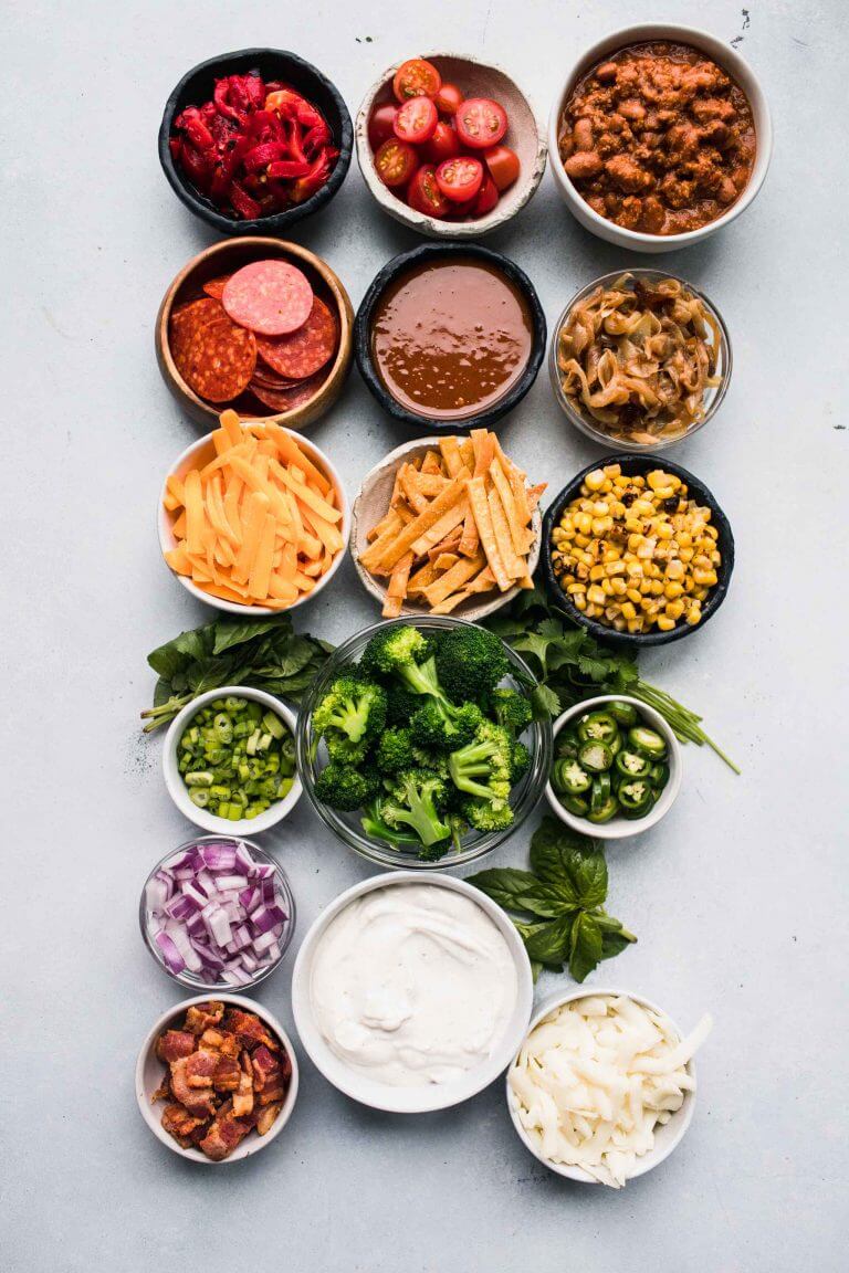 50+ Loaded Baked Potato Toppings Platings + Pairings