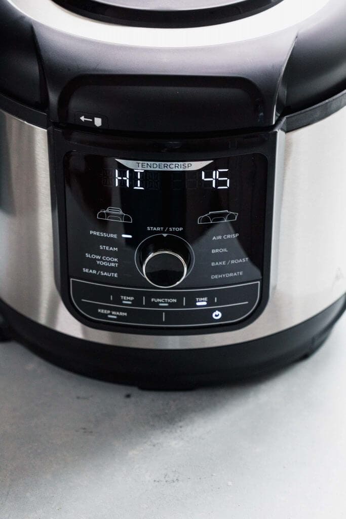 Instant pot turned to manual high pressure for 45 minutes