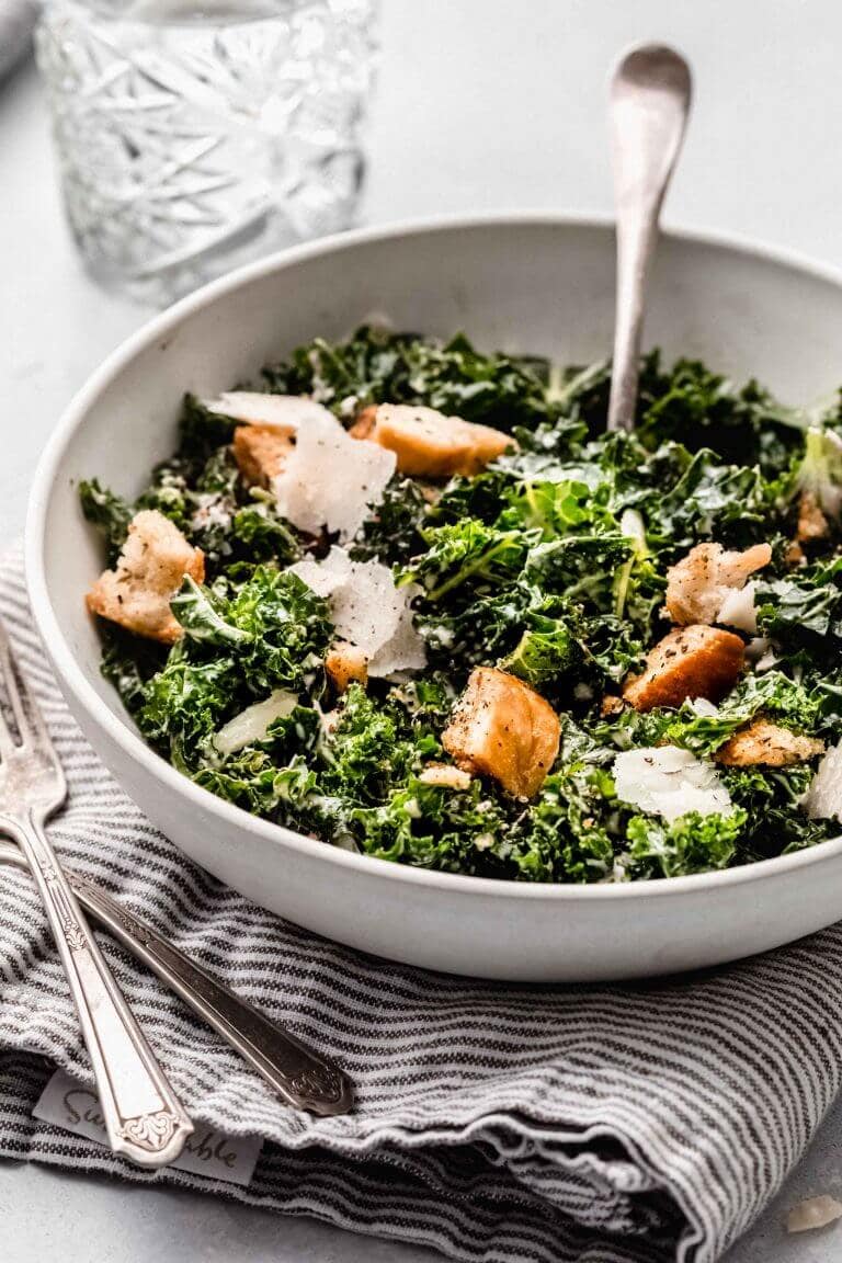 Kale Caesar Salad Recipe // Vegetarian - Platings + Pairings