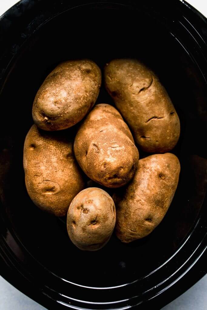 Potatoes in crockpot without foil. 