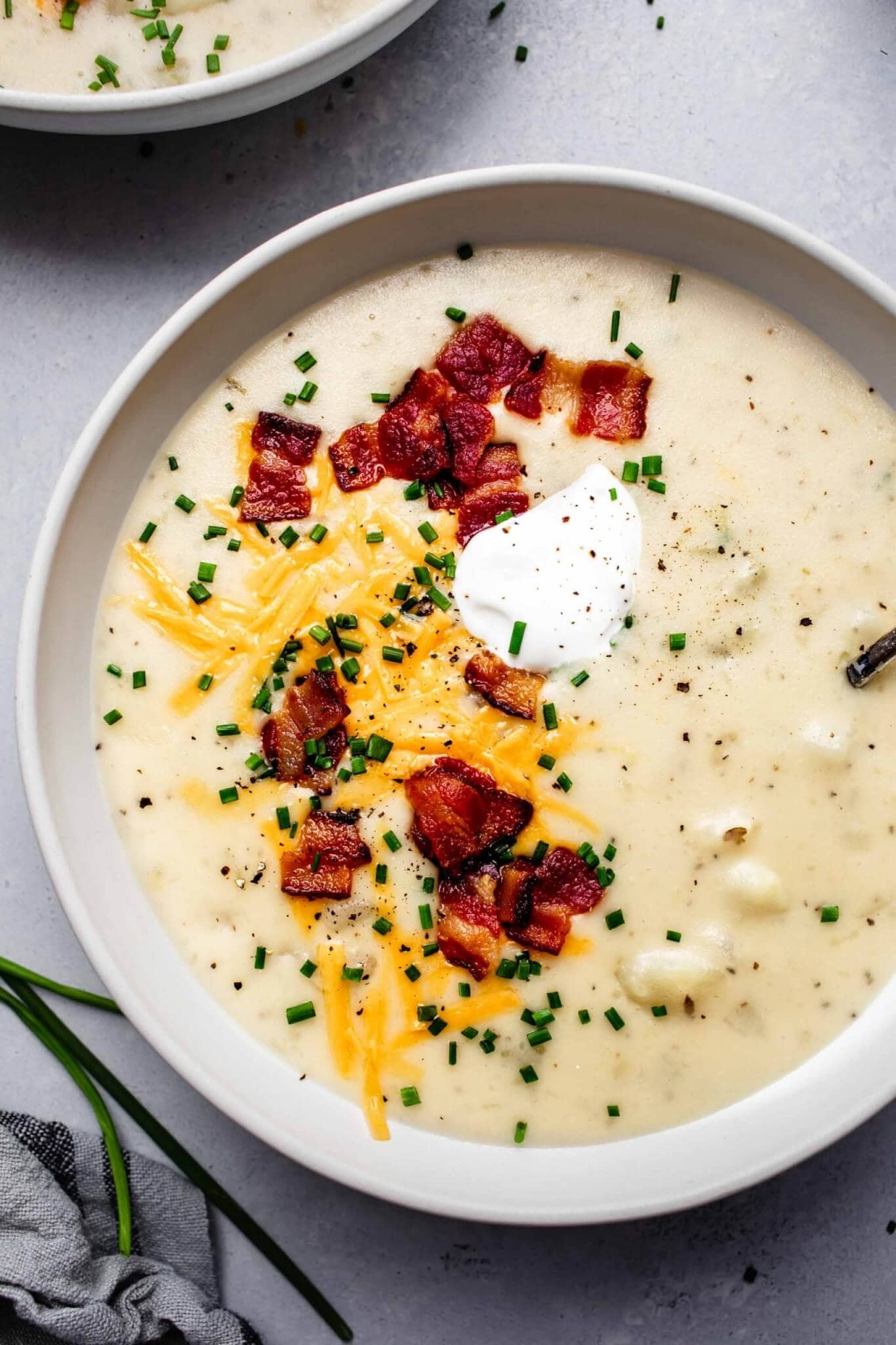 Easy Instant Pot Cheesy Potato Soup (Loaded with Toppings!)