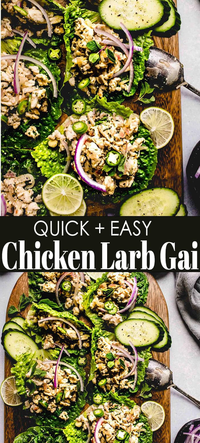 Larb Gai Recipe (Thai Chicken Larb Lettuce Wraps)