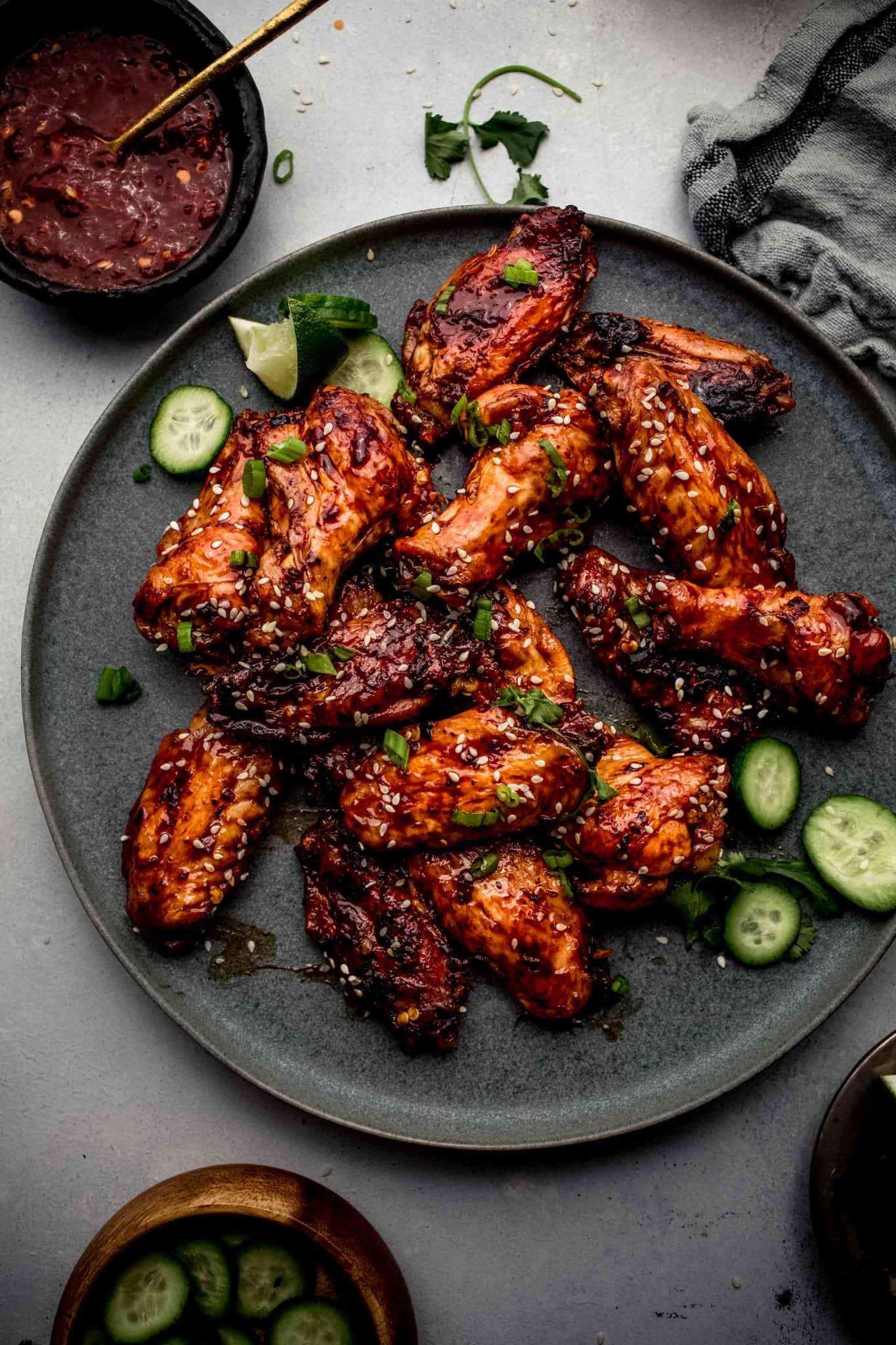 Air Fryer Chinese Chicken Wings (Easy + Crispy) Platings + Pairings