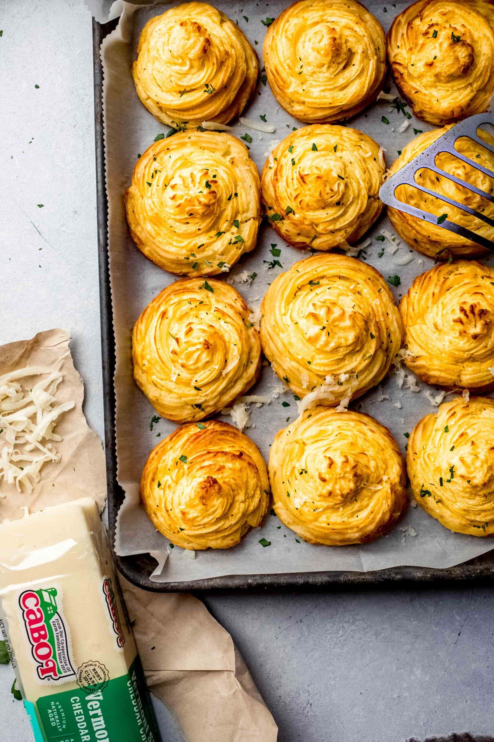 Duchess Potatoes with Cheese (Easy MakeAhead Recipe!)