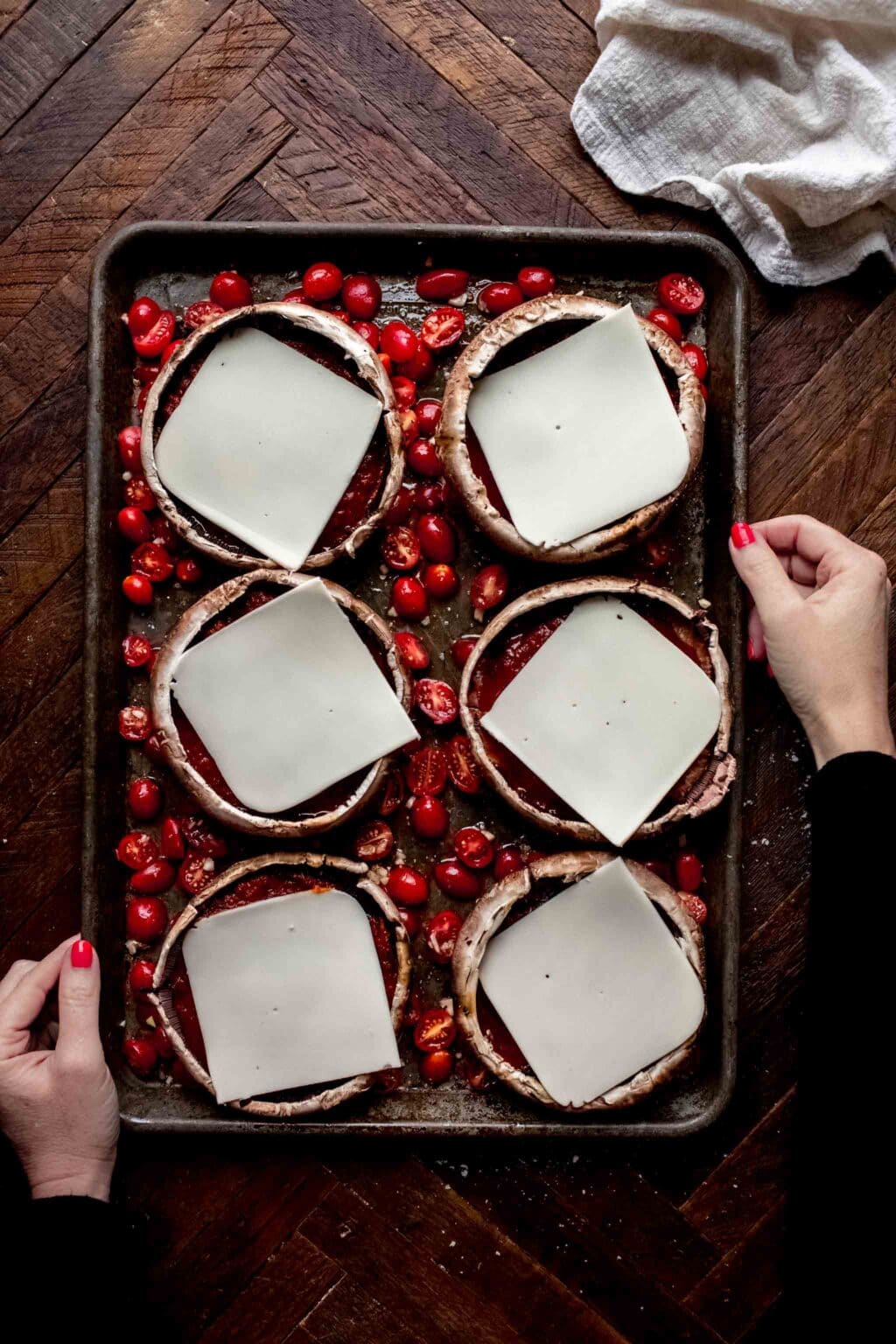 Portobello Mushroom Parmesan (Sheet Pan Recipe)