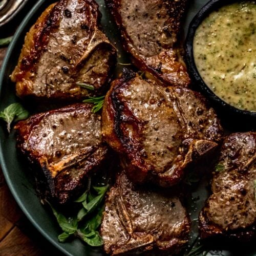 Easy Broiled Lamb Chops with Mint Mustard Sauce