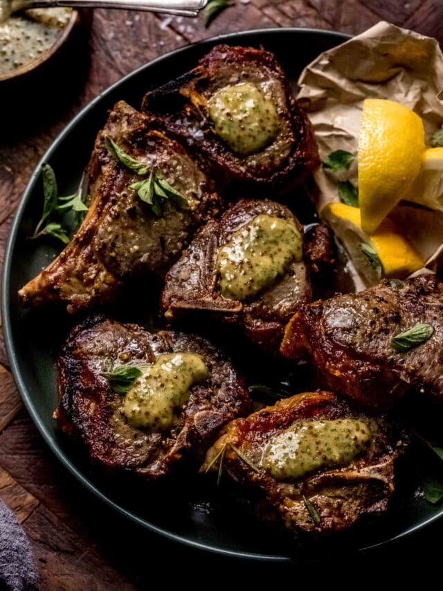 Broiled Lamb Chops with Mint Mustard Sauce