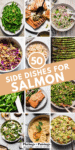 Collage of the best side dishes for salmon.
