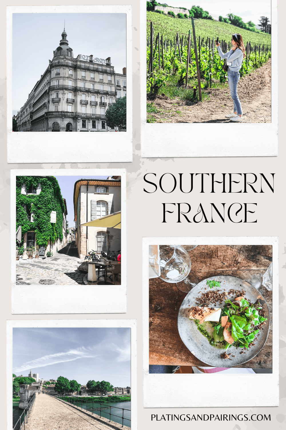 Collage of things to do in Southern France (Rhone & Provence) with text overlay.