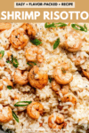 Shrimp risotto pinterest image.