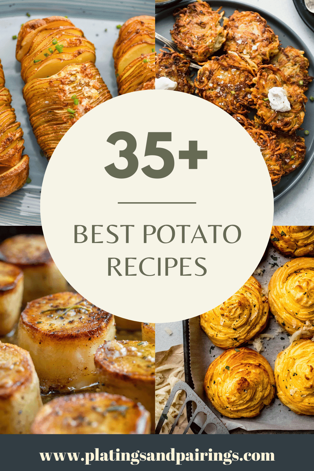 COLLAGE OF POTATO RECIPES WITH TEXT OVERLAY.