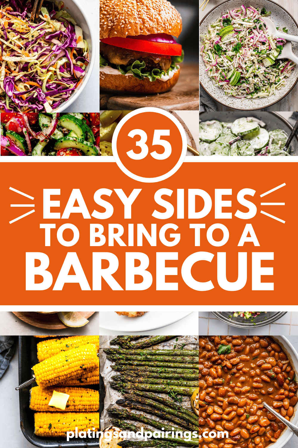 Collage of easy bbq side dishes with text overlay.