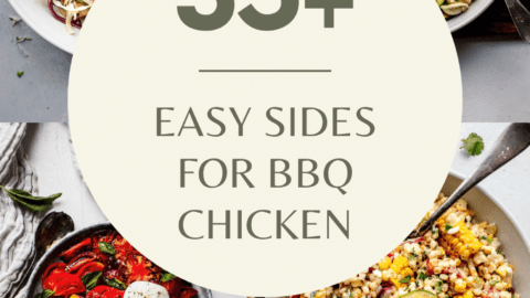 Collage of the best sides for BBQ chicken with text overlay.