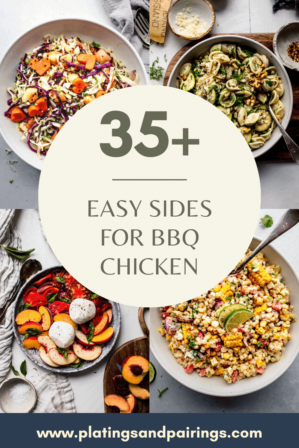 Collage of the best sides for BBQ chicken with text overlay.