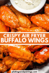 air fryer buffalo wings pinterest image.