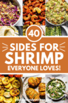 Collage of sides for shrimp with text overlay.