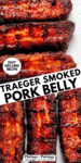 Smoked pork belly slices pinterest image.