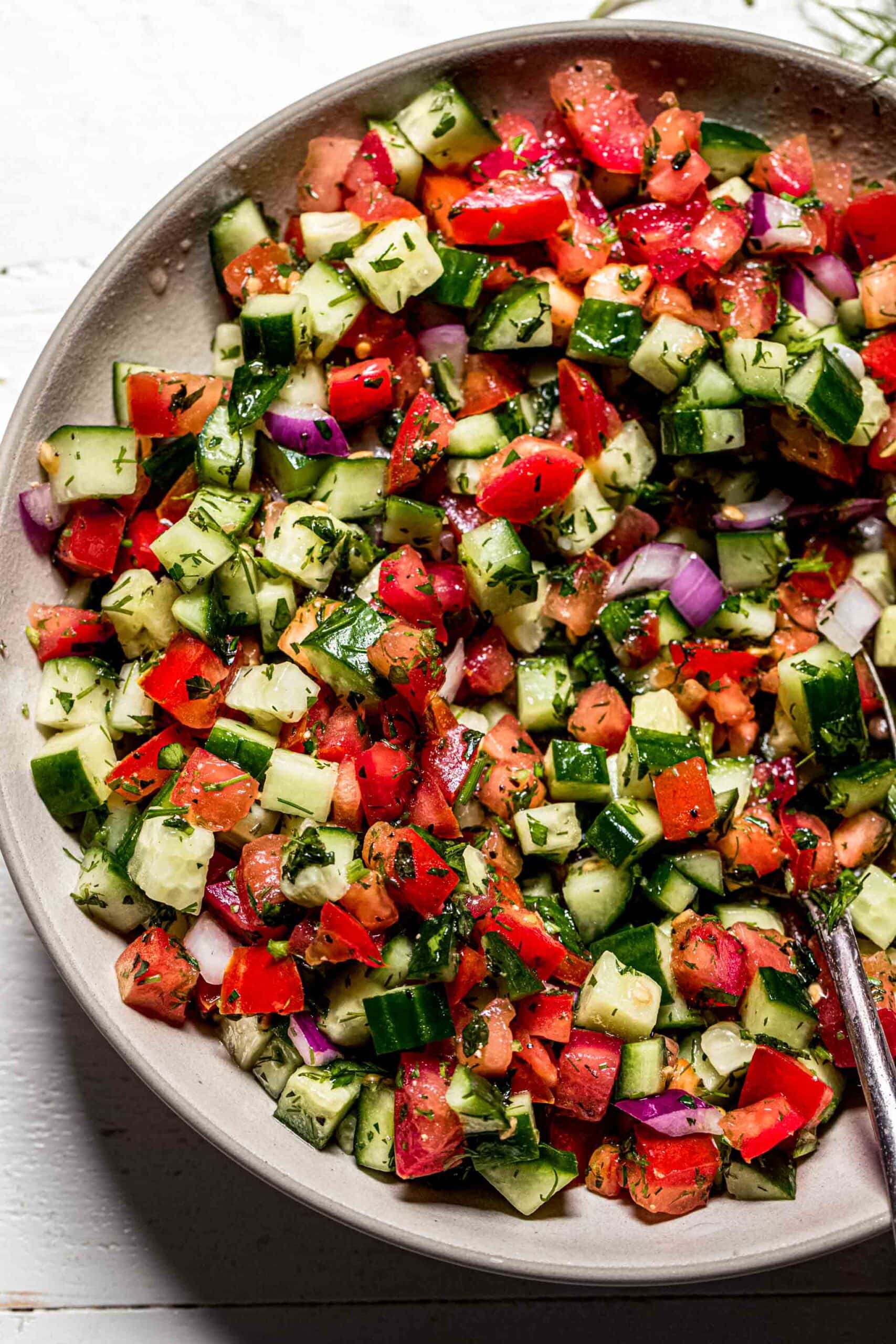 Shirazi Salad (Persian Cucumber Tomato Salad)
